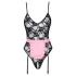 Cottelli - disfraz de sirvienta sexy transparente - negro y rosa