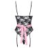 Cottelli - disfraz transparente de criada (negro-rosa) - M