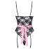 Cottelli - disfraz de sirvienta sexy transparente - negro y rosa - M