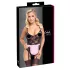 Cottelli - disfraz de sirvienta sexy transparente - negro y rosa - M