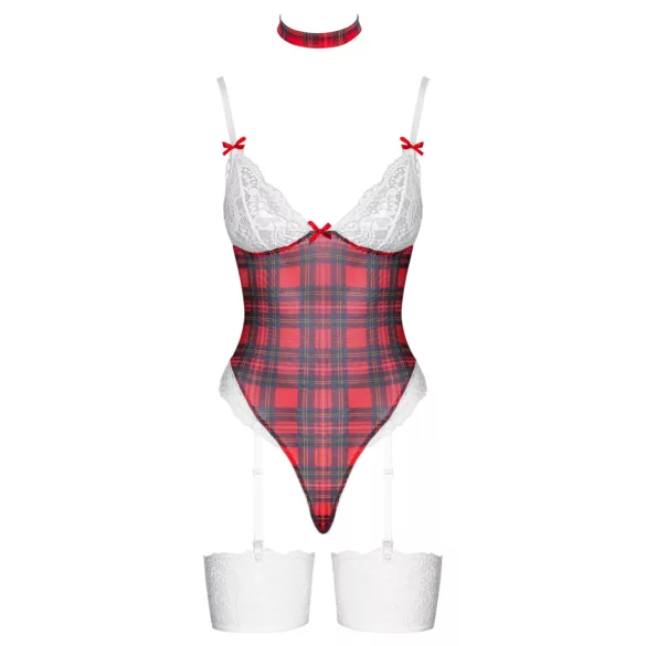 Cottelli - body de cuadros - conjunto - rojo - M