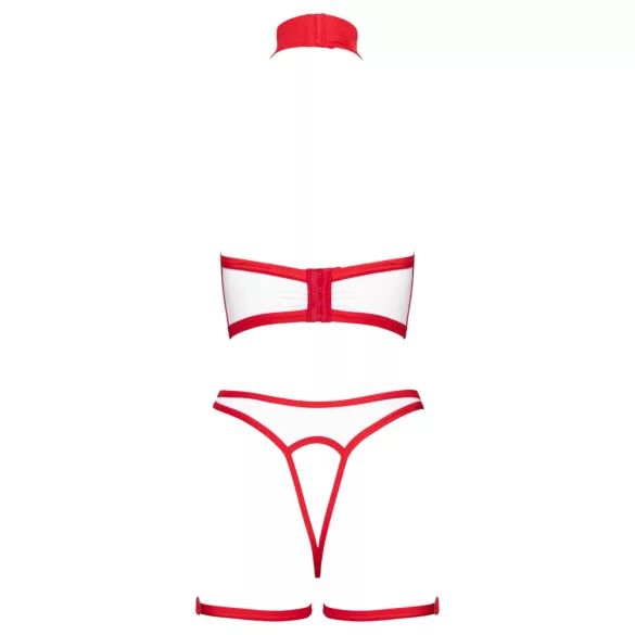 Cottelli - conjunto de disfraz de enfermera abierto (blanco‑rojo) - M