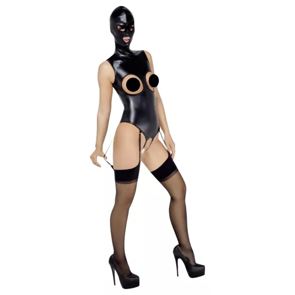 Bad Kitty - body abierto con máscara bucal - negro