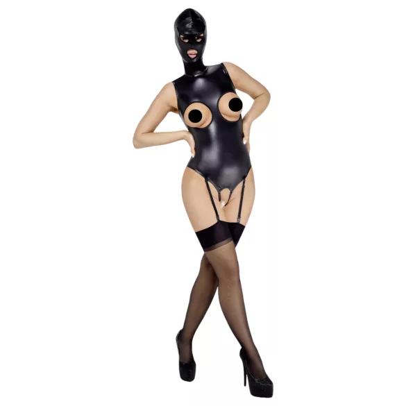 Bad Kitty - body abierto con máscara bucal - negro - M