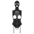 Bad Kitty - Body abierto y máscara sexy (negro) - XXL