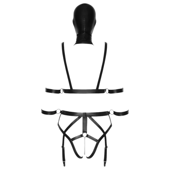 Bad Kitty - conjunto de lencería corporal y máscara - negro - S