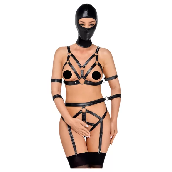 Bad Kitty - conjunto de lencería corporal y máscara - negro - M