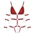 Bad Kitty - body bondage con tachuelas (rojo) - M