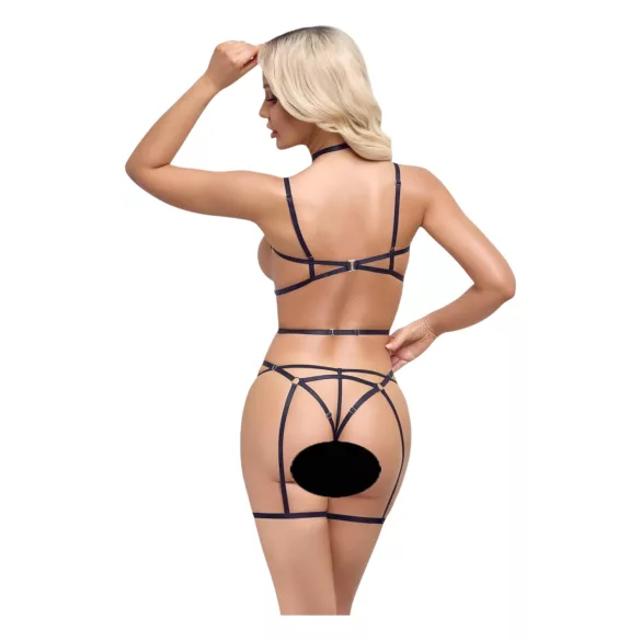 Cottelli - arnés corporal y tanga - negro - talla S a L