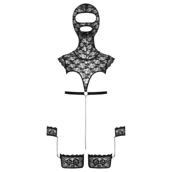 Bad Kitty - conjunto BDSM de encaje (negro) - M