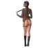 Bad Kitty - Conjunto BDSM de malla transparente con látigo (negro) - L