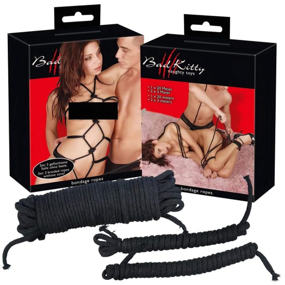 Bad Kitty - Set de cuerdas bondage - 2 piezas - negro