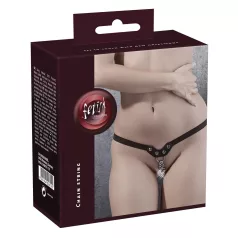 Fetish - tanga con tachuelas y cadena - negro (S-L)