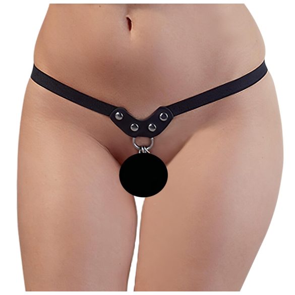 Fetichismo - tanga con tachuelas y cadenas negra (S-L)