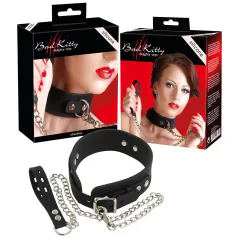 Bad Kitty - collar y correa de silicona - negro