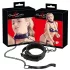 Bad Kitty - collar y correa con piedras decorativas - negro