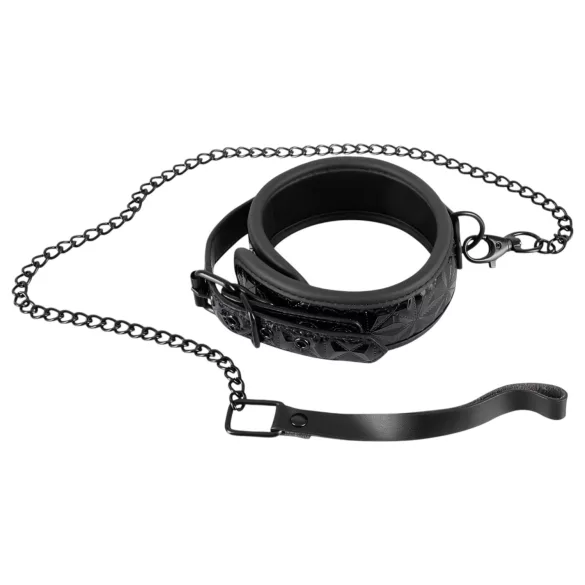 Bad Kitty - collar y correa con piedras decorativas - negro