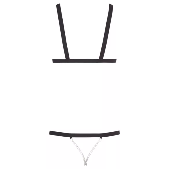 Bad Kitty - body con tiras y tachuelas - negro - talla S-L