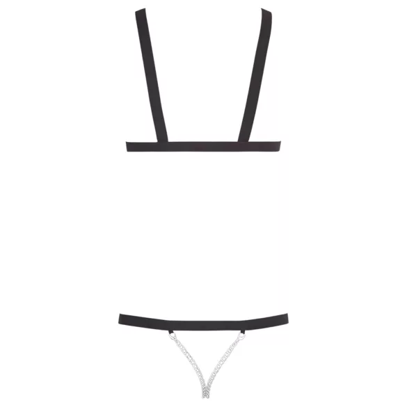 Bad Kitty - body con tiras y tachuelas - negro - talla S-L