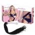 Bad Kitty - látigo de cuero con consolador de vidrio - transparente negro