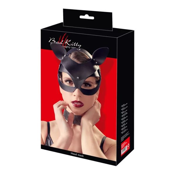 Bad Kitty - máscara de gato sintética con strass - negro talla S-L