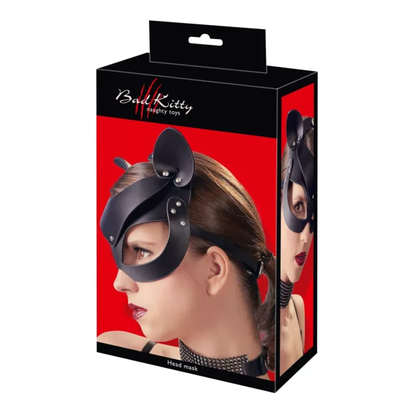 Bad Kitty - máscara de gato sintética con strass - negro talla S-L