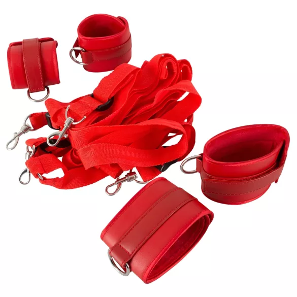 Bad Kitty - juego de ataduras a cama con velcro - polipiel rojo