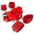 Bad Kitty - Set de ataduras de cama velcro, piel sintética (rojo)