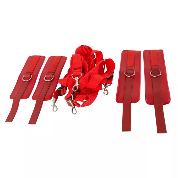 Bad Kitty - juego de ataduras a cama con velcro - polipiel rojo
