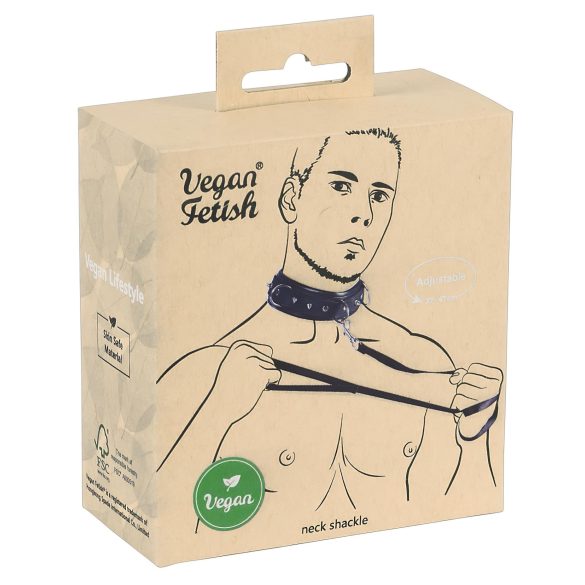 Fetiche Vegano - collar y correa tachonada (negro)