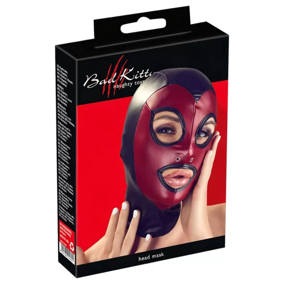 Bad Kitty - máscara brillante con boca abierta - rojo - S-L