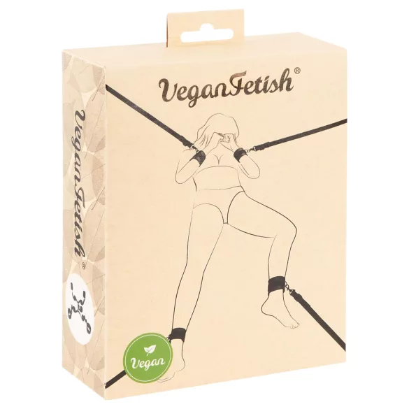 Vegan Fetish - set de ataduras para cama - cuero vegano negro