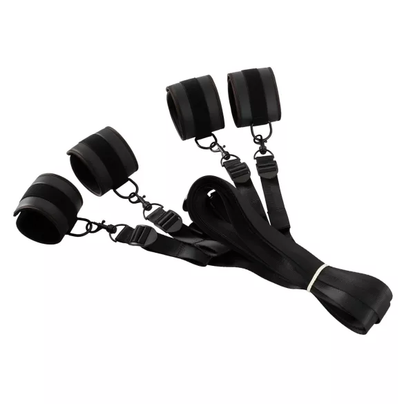 Vegan Fetish - set de ataduras para cama - cuero vegano negro