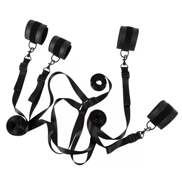 Vegan Fetish - set de ataduras para cama - cuero vegano negro