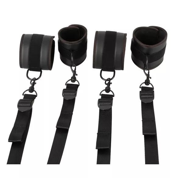 Vegan Fetish - set de ataduras para cama - cuero vegano negro