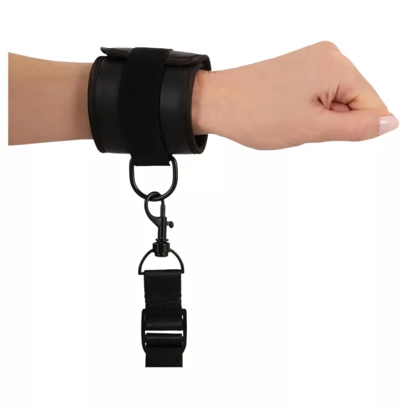 Vegan Fetish - set de ataduras para cama - cuero vegano negro