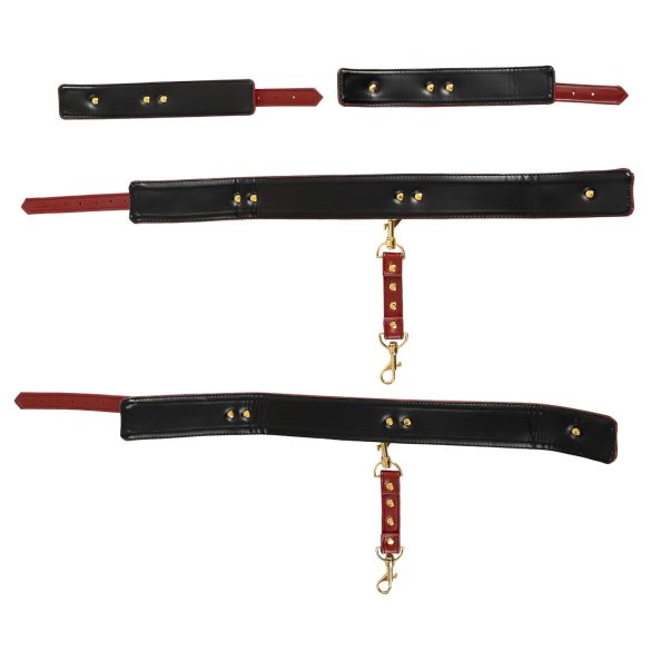 Bad Kitty - set de esposas para muslos y manos - rojo