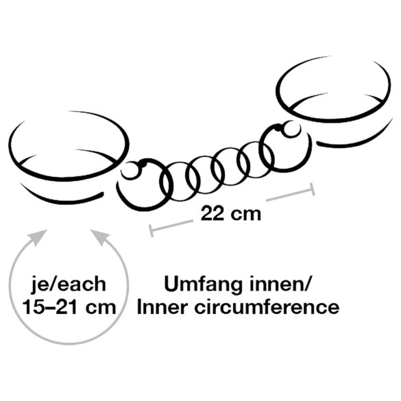 Bad Kitty - esposas con cadena - metal negro/rosegold