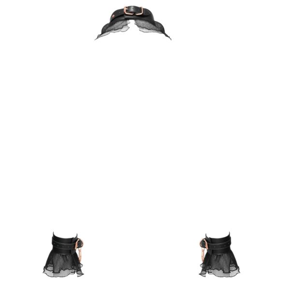 Bad Kitty - conjunto ataduras con volantes (4 piezas) - negro