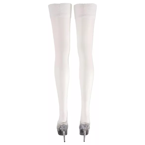 Cottelli - Medias hasta el muslo satinadas - blanco - 3/M-L