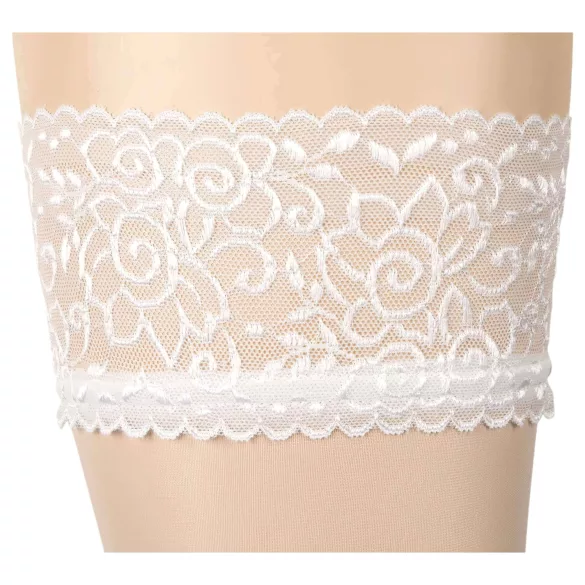 Cottelli - Medias hasta el muslo satinadas - blanco - 5/XL