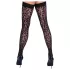 Cottelli Legwear - medias hasta el muslo - estampado leopardo - negro