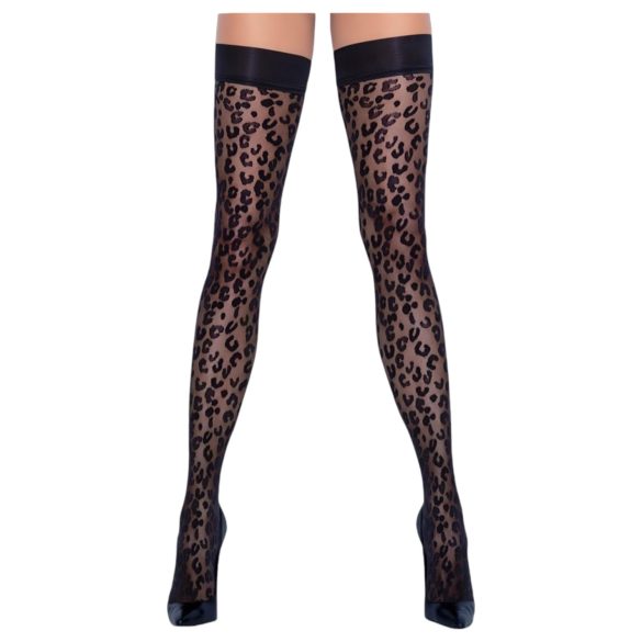 Cottelli Medias Altas - estampado de leopardo (negro) - 3