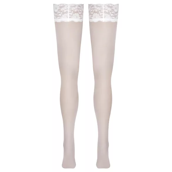 Cottelli - medias con encaje floral - blanco - 4/L