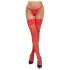 Cottelli - medias hasta el muslo de encaje floral - rojo - 3/M-L