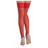 Cottelli - Medias rojas de encaje floral - 3/M-L