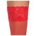 Cottelli - medias hasta el muslo de encaje floral - rojo - 3/M-L