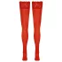 Cottelli - medias hasta el muslo de encaje floral - rojo - 3/M-L