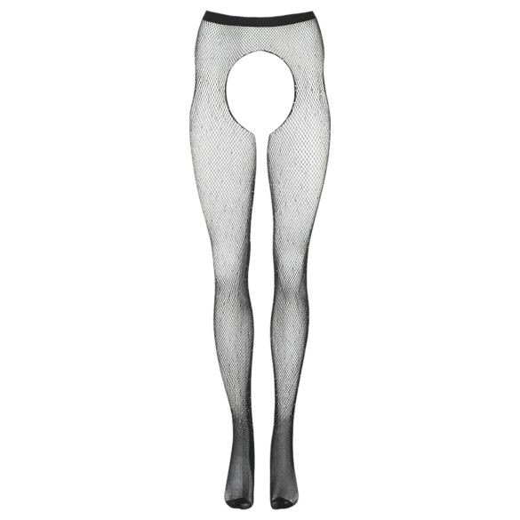 Cottelli Legwear - medias abiertas brillantes - negro (S-L)
