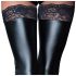 Noir - Medias Altas Brillantes de Encaje (Negro) - L